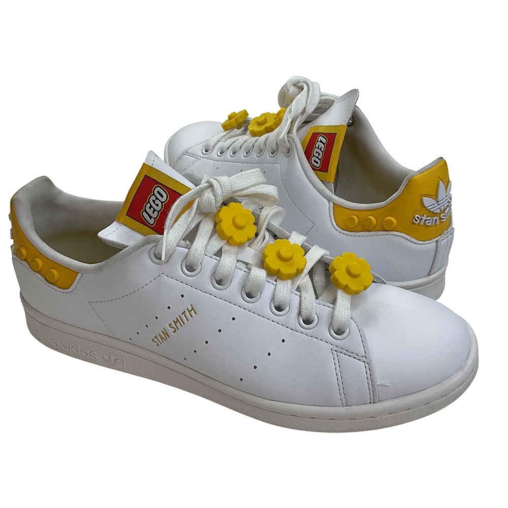 Adidas Stan Smith x LEGO Yellow Flower Lace Charms Sneakers GX7203 Mens 8.5